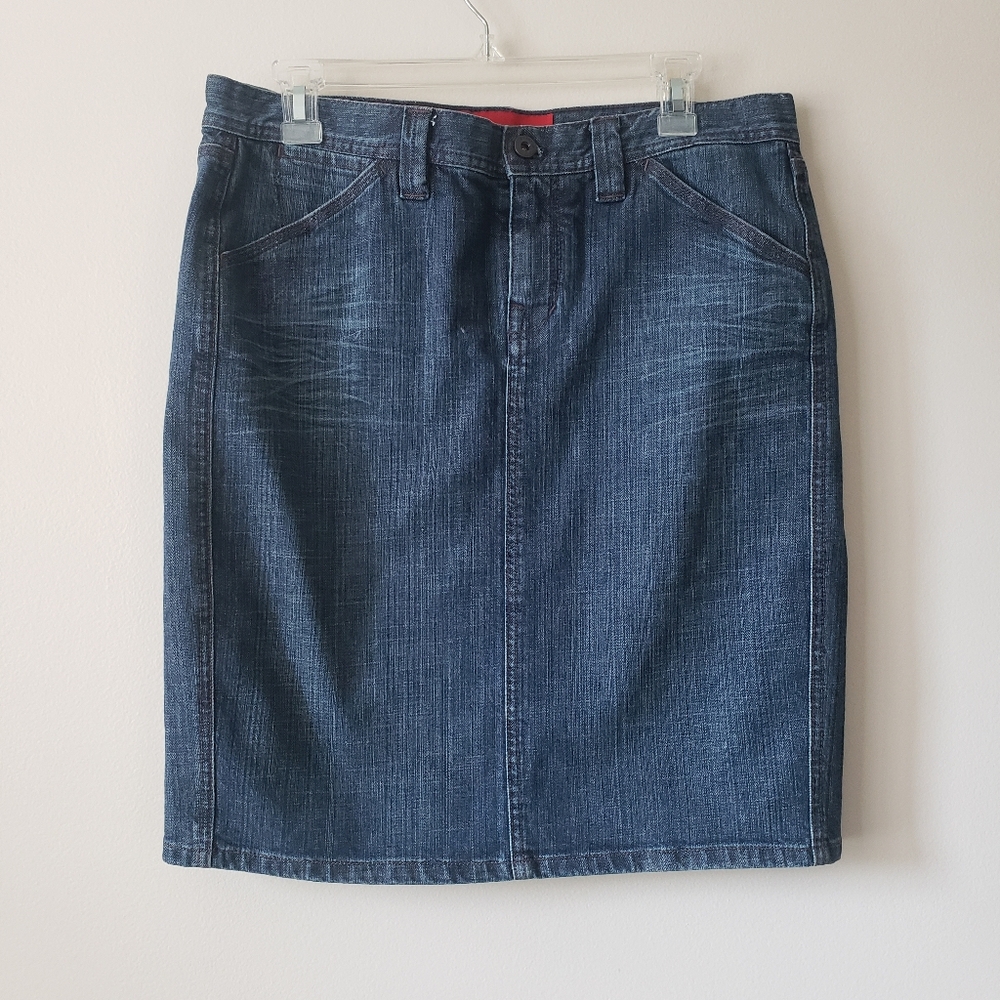 Midi Jean Skirt, Size 8